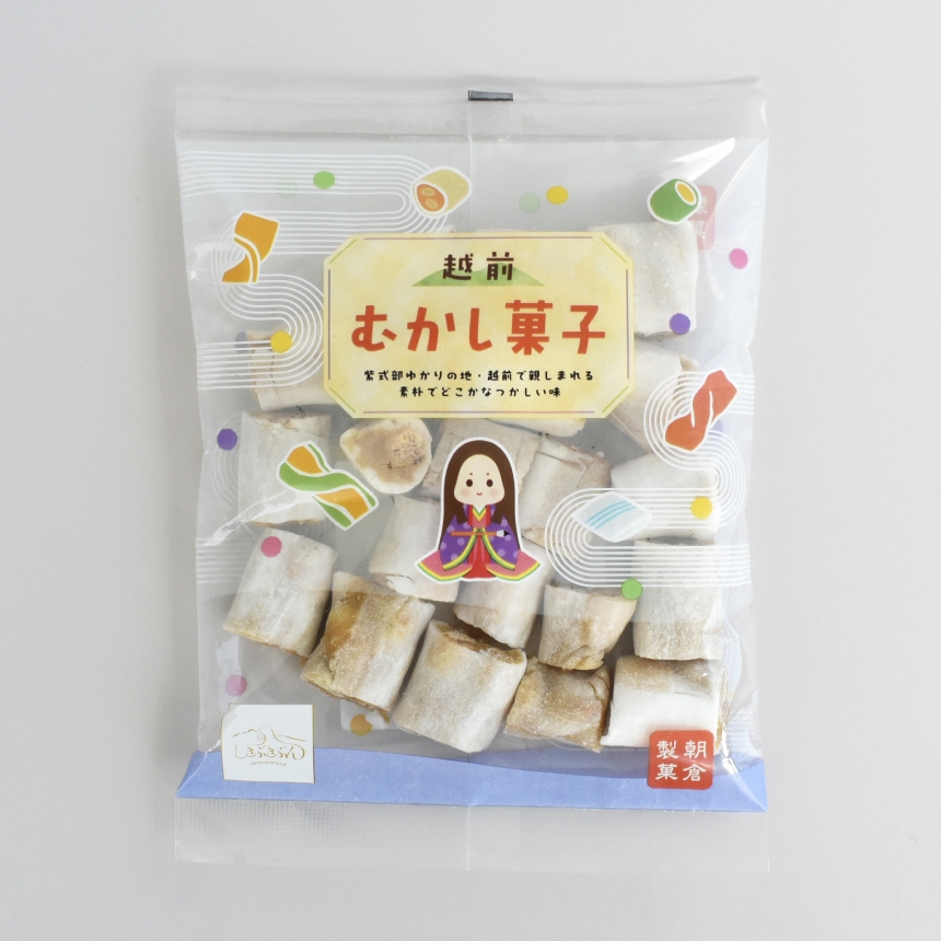 朝倉製菓「越前むかし菓子」／パッケージ・シール・A4POP