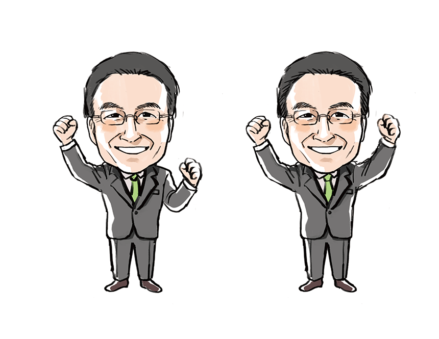 NEWSふくい／ 知事メッセージ「みなさんご一緒に」／イラスト