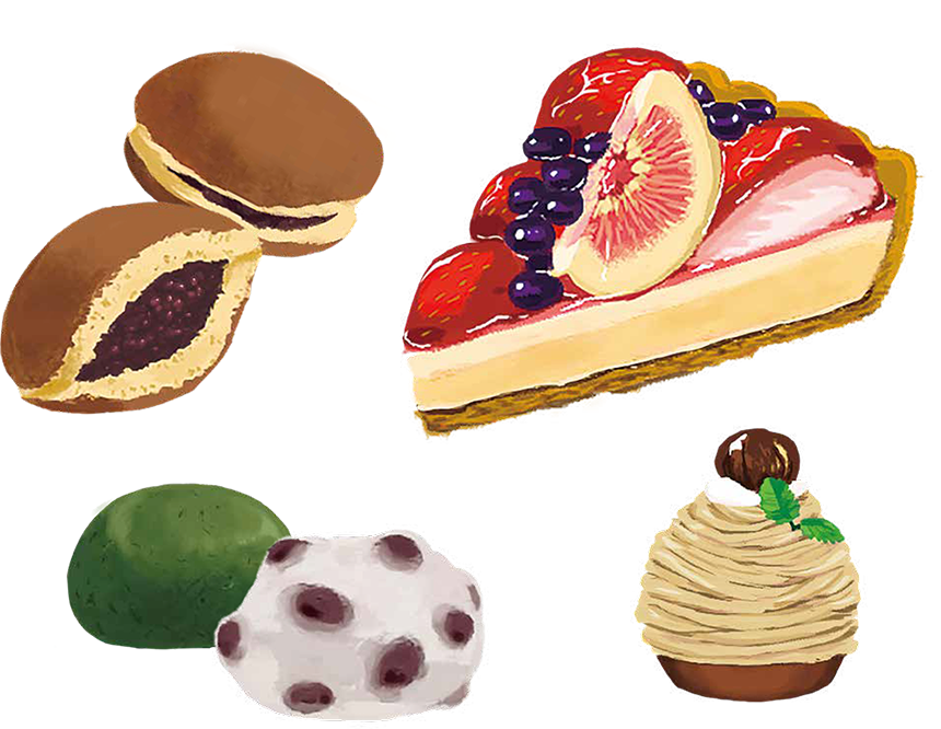 「しあわせスイーツガイド」／イラスト